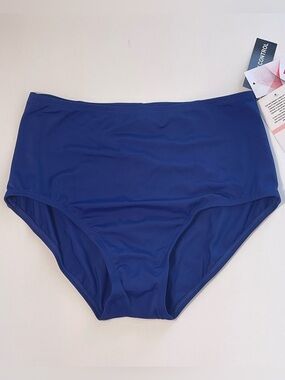 Maxine of Hollywood Women’s Blue High Waist Swim Bottoms Size 10 NWT
